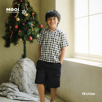 Mooi Kemeja Anak Laki - Laki Kemeja Katun Motif Gama Shirt