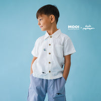 Mooi X Dinda Puspitasari Kemeja Anak Laki-laki Nevan Pocket Shirt