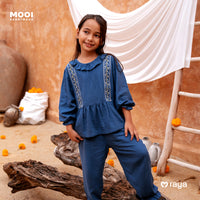Mooi Setelan Anak Perempuan Raya Collection Asra Tunic Ruffle Set