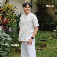 Mooi x Nussa Koko Print Adult Atasan Pria Kemeja Pria Raya Collection