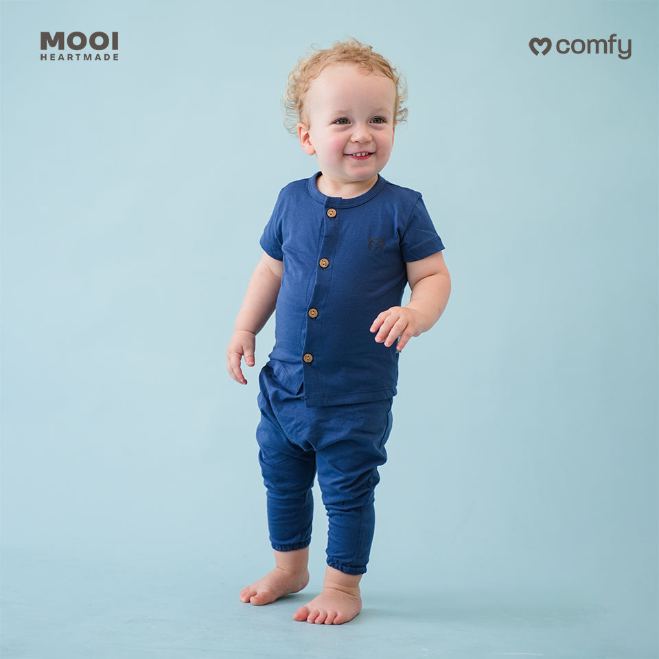 Mooi Setelan Piyama Bayi Comfy Baby Button Pajamas Set
