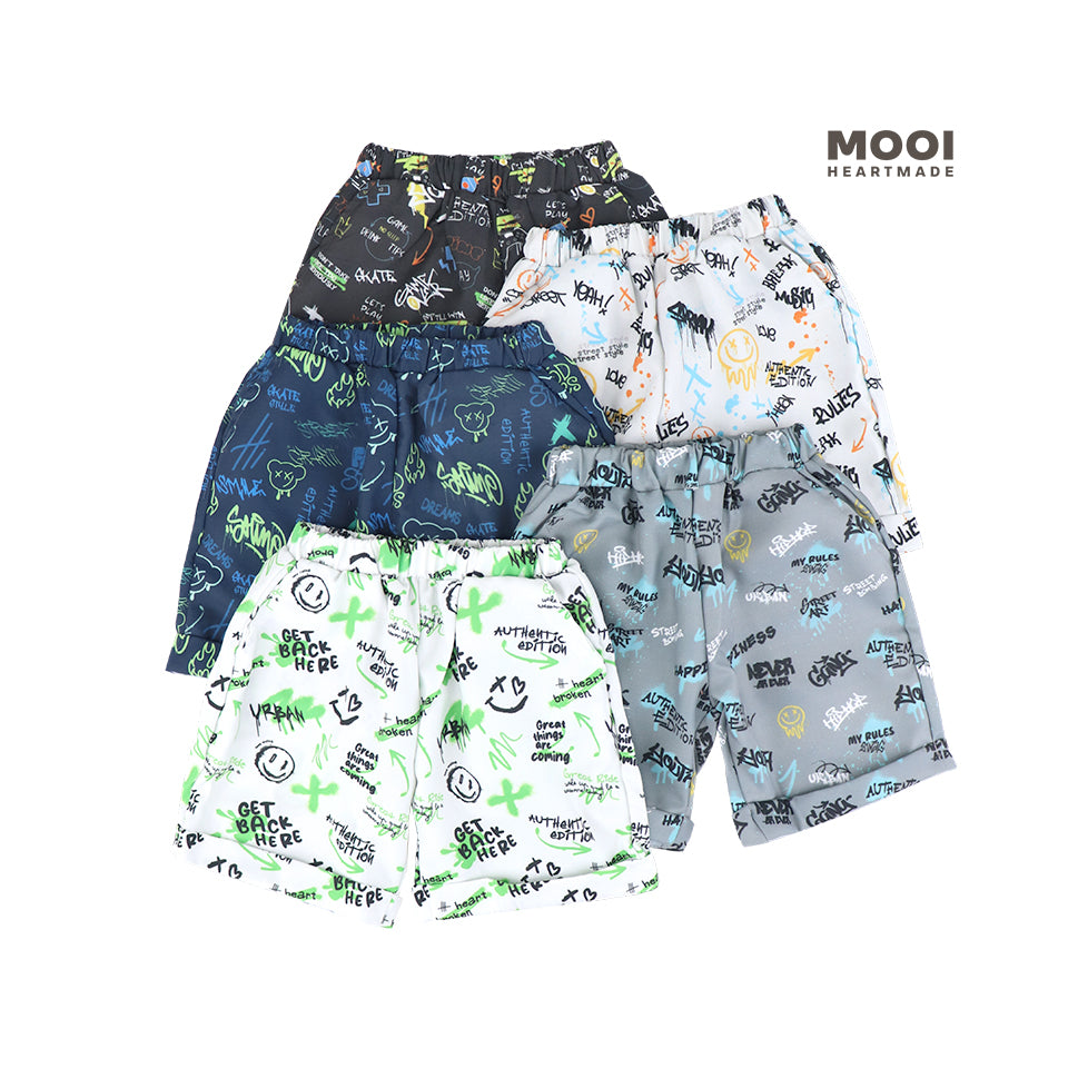 Mooi Setelan Anak Kaos Anak Tshirt Street Graffiti Set