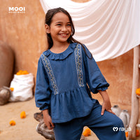 Mooi Setelan Anak Perempuan Raya Collection Asra Tunic Ruffle Set