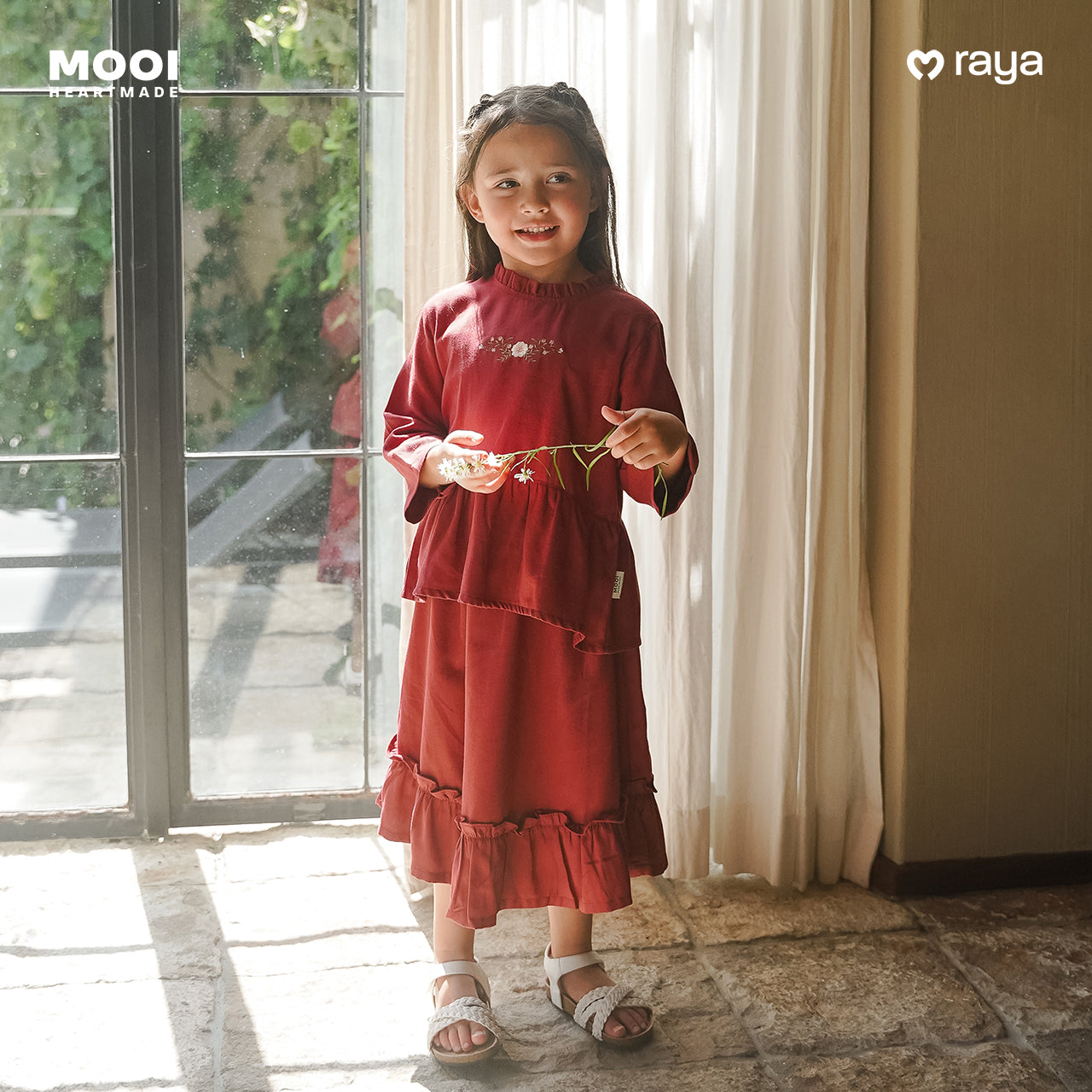 Mooi Setelan Anak Perempuan Raya Collection Ghina Tunik Set
