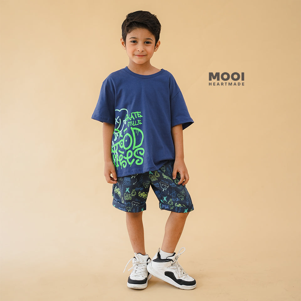 Mooi Setelan Anak Kaos Anak Tshirt Street Graffiti Set