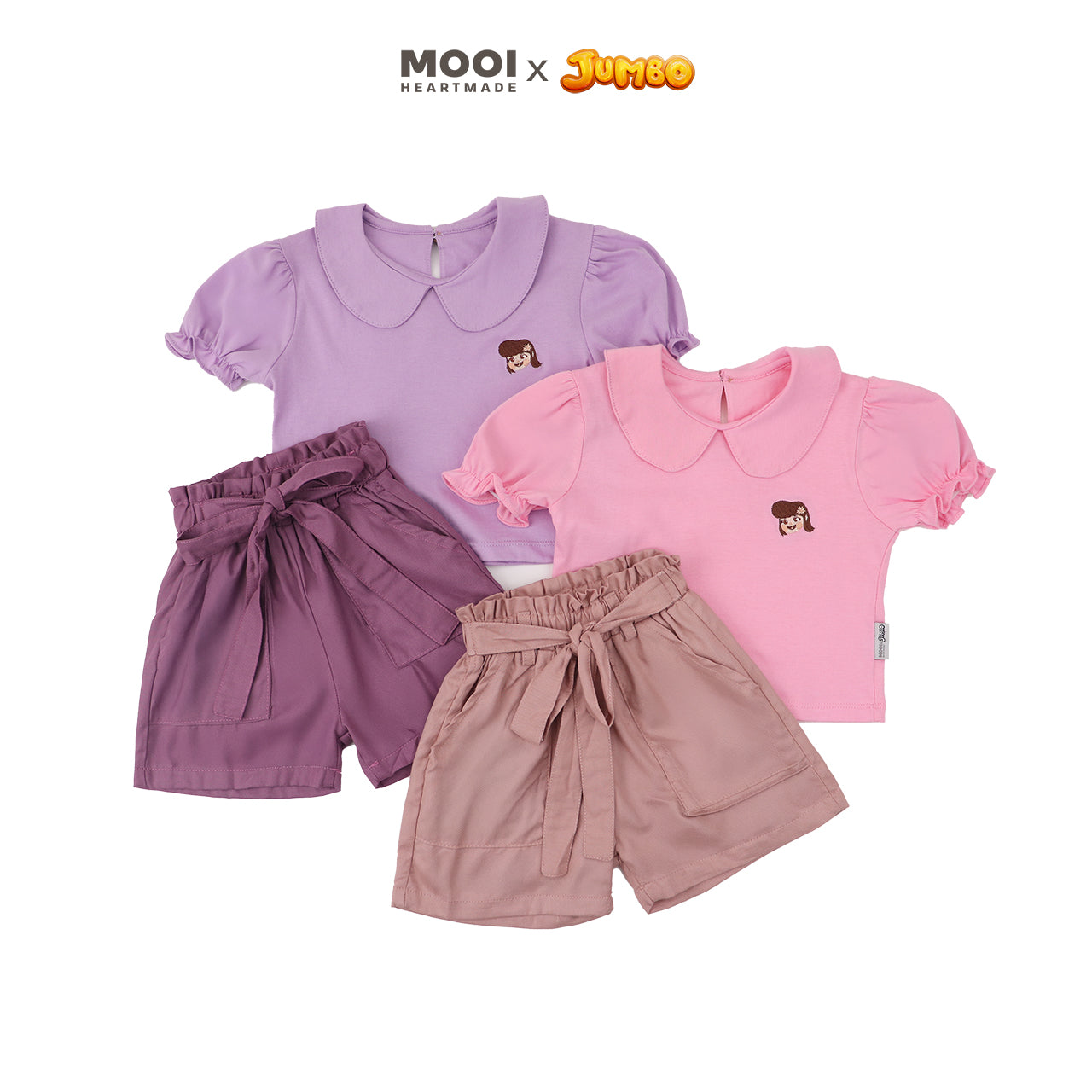Mooi x Jumbo Setelan Anak Perempuan Meri Collar Set