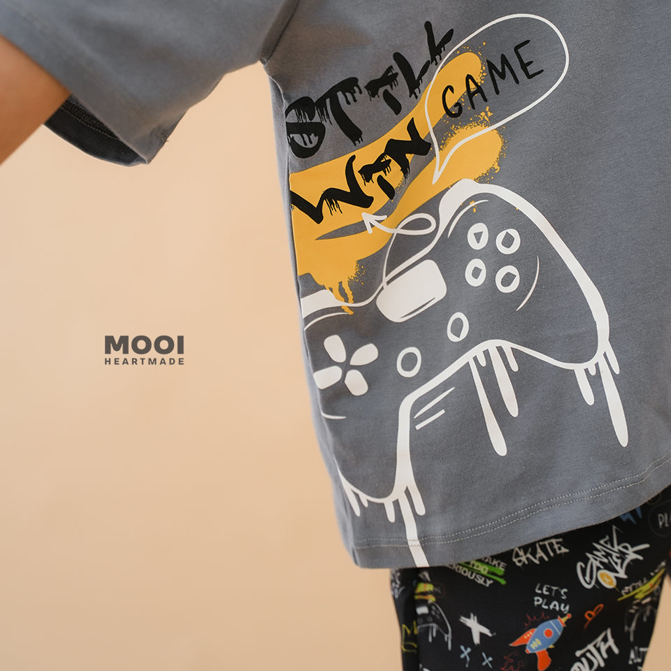 Mooi Setelan Anak Kaos Anak Tshirt Street Graffiti Set