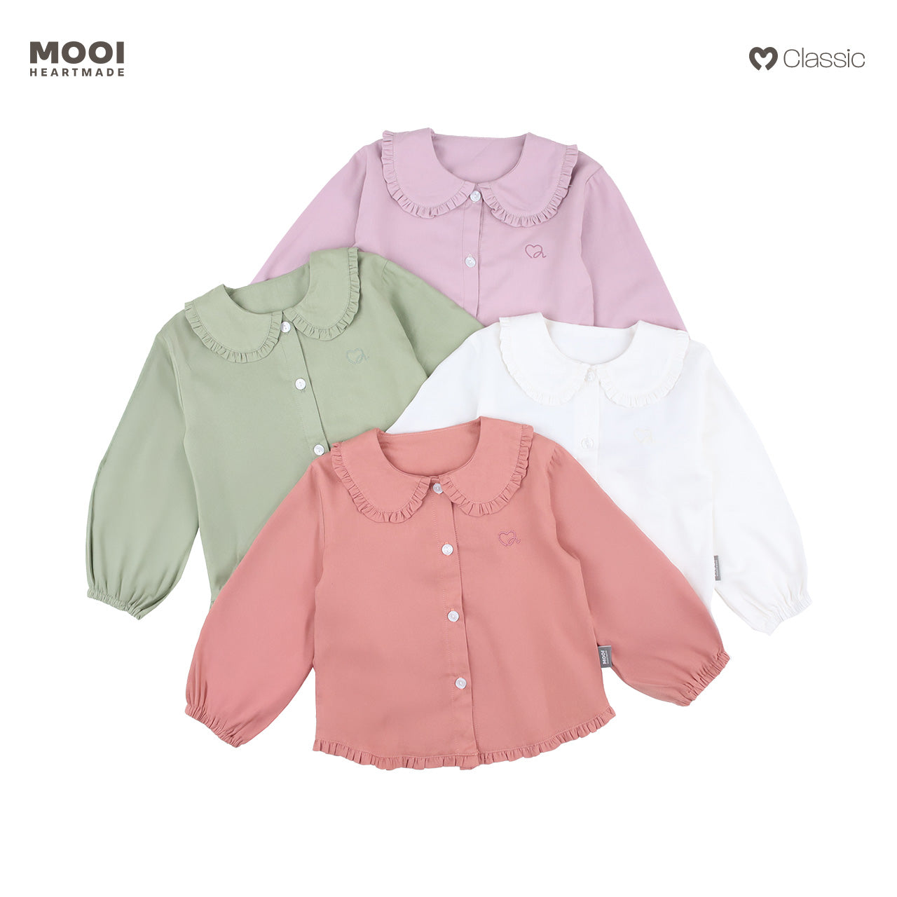Mooi Atasan Anak Perempuan Abigail Long Sleeve Shirt