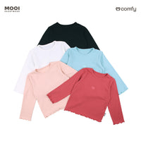 Mooi Atasan Lengan Panjang Anak Perempuan Comfy Rib Basic Long Sleeve Top