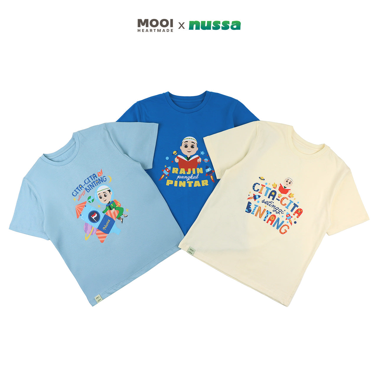 Mooi x Nussa Kaos Anak Laki-Laki Nussa Tshirt Graphic
