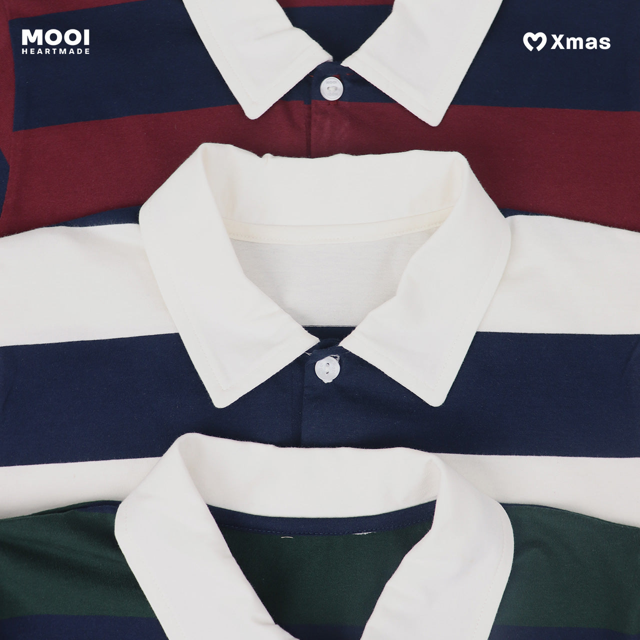 Mooi Kemeja Anak Laki-laki Christmas Collection Jerome Striped Polo Shirt