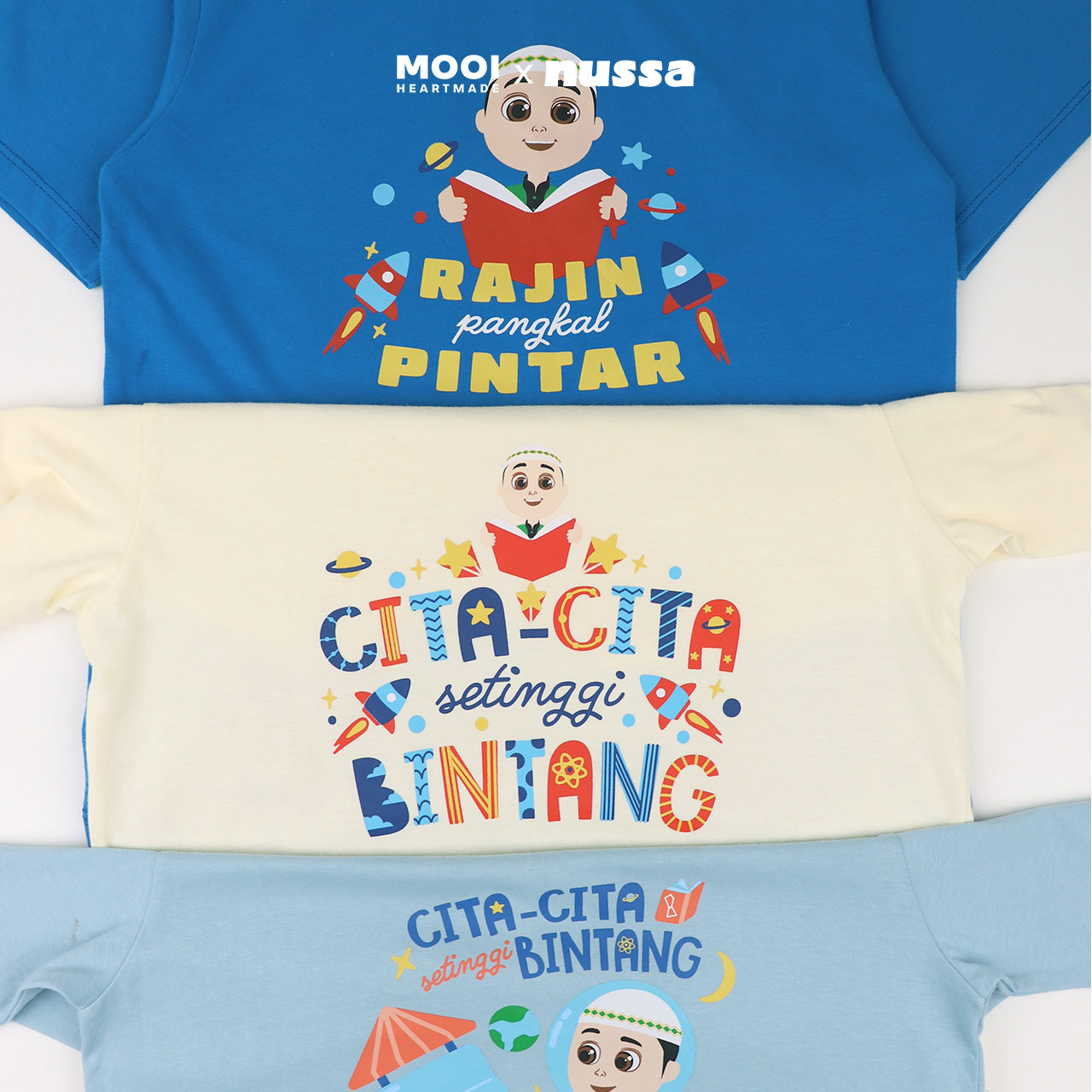 Mooi x Nussa Kaos Anak Laki-Laki Nussa Tshirt Graphic