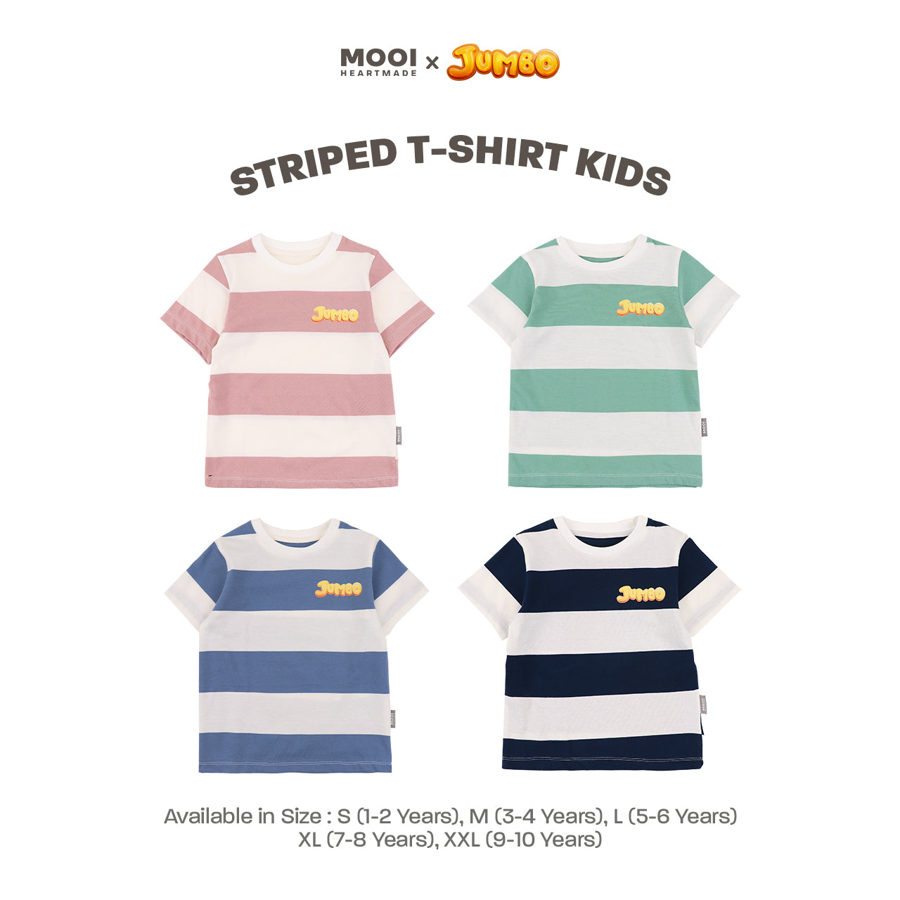 Mooi X Jumbo Kaos Anak Unisex T-shirt Striped Kids