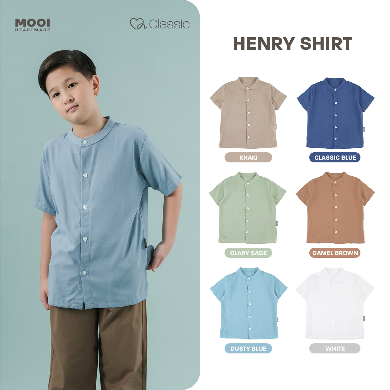 Mooi Kemeja Anak Laki-laki Henry Shirt