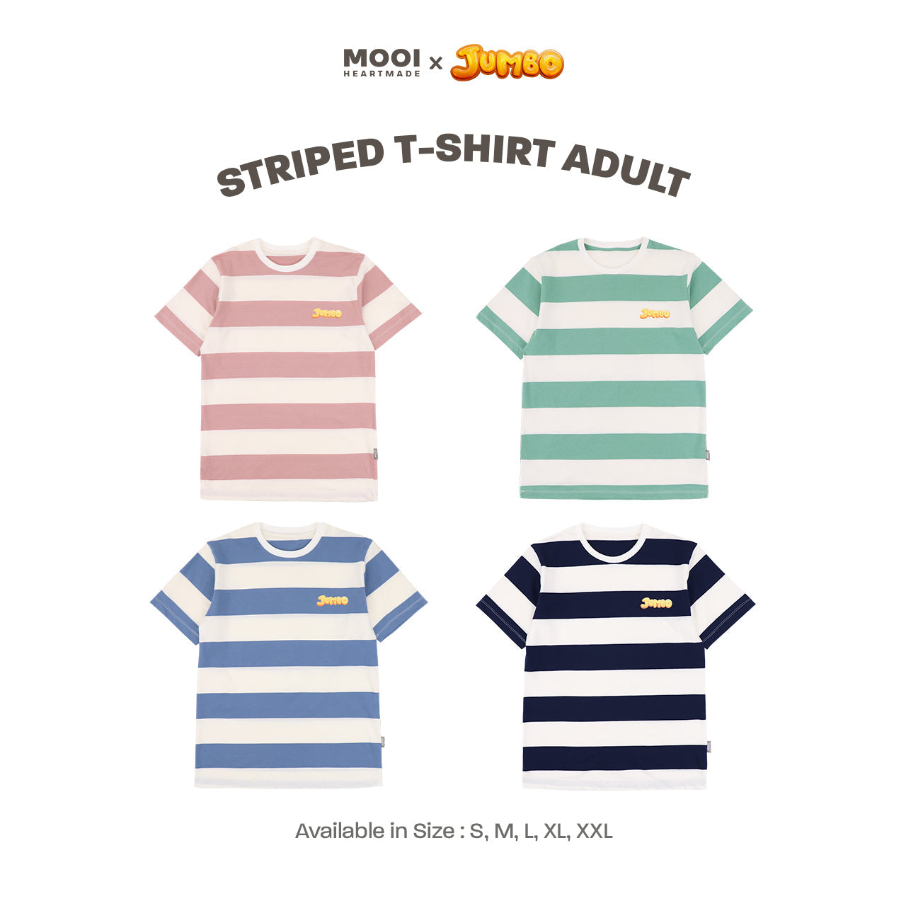 Mooi x Jumbo Kaos Dewasa Tshirt Striped Adult