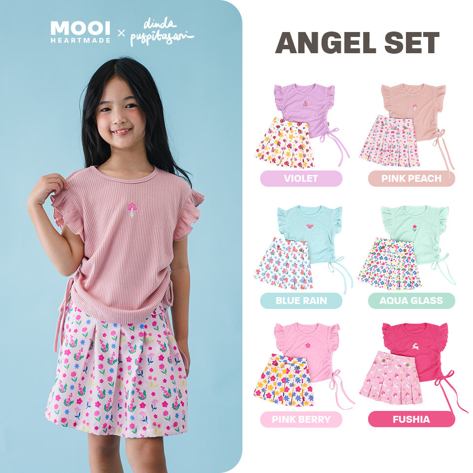 Mooi X Dinda Puspitasari Setelan Anak Perempuan Angel Set