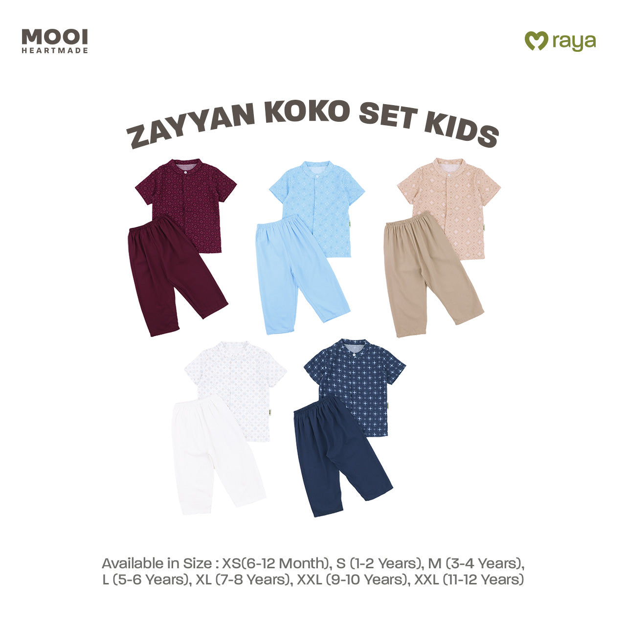 Mooi Zayyan Koko Set Setelan Koko Anak Raya Collection Sandya Series