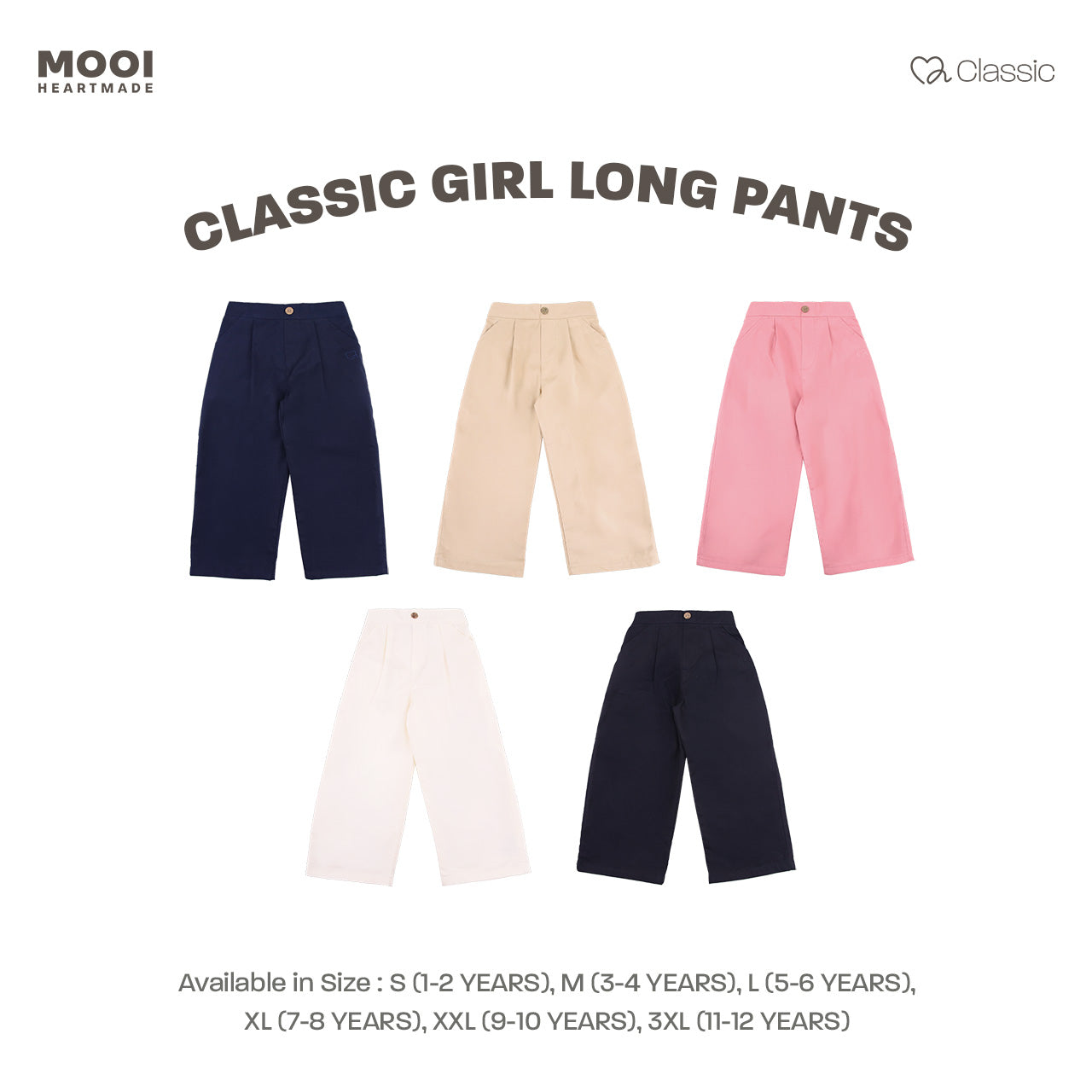 Mooi Celana Panjang Anak Perempuan Classic Girls Long Pants