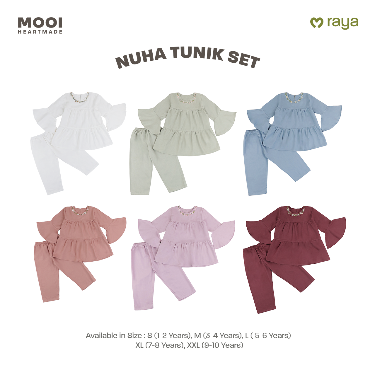 Mooi Setelan Anak Perempuan Nuha Tunik Set