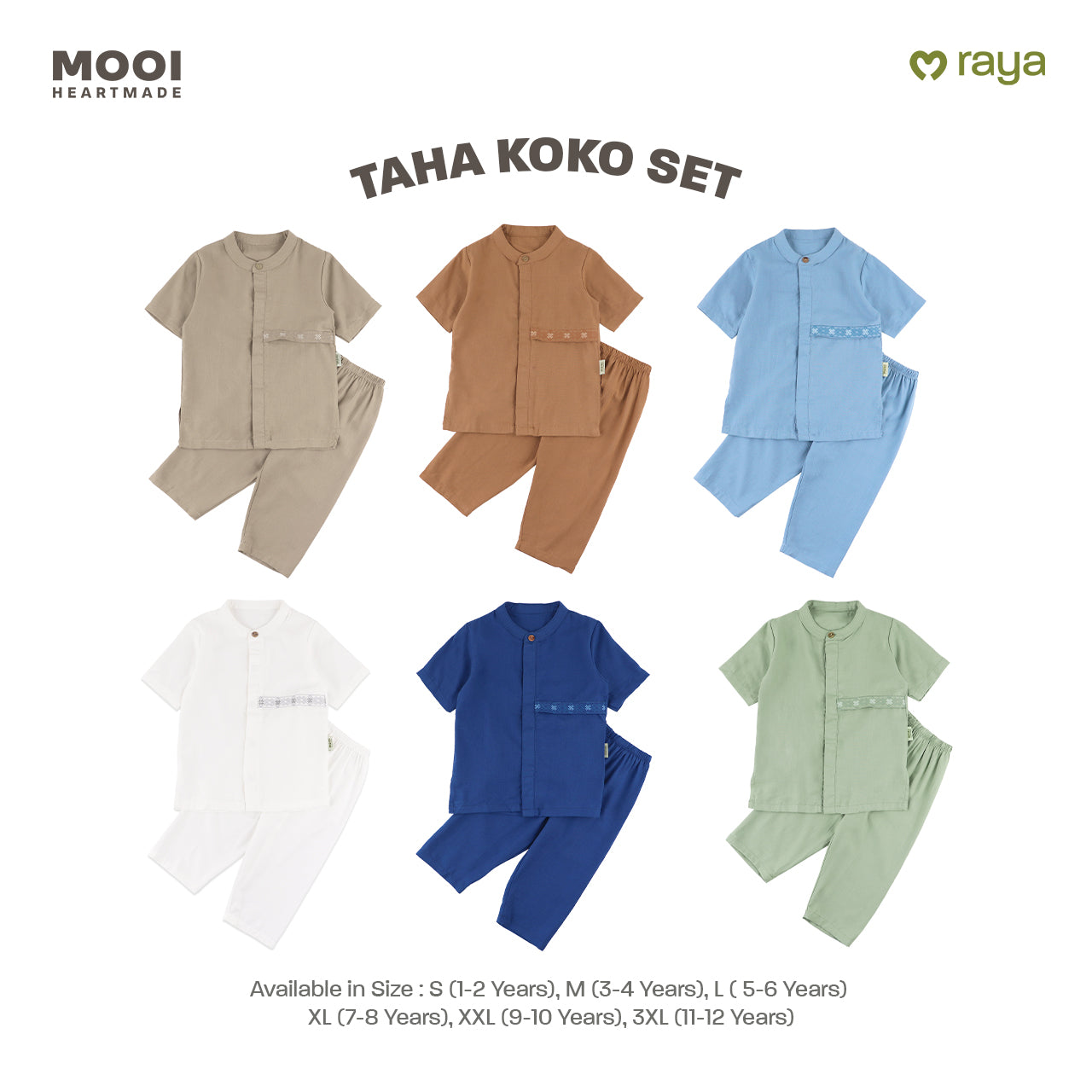 Mooi Taha Koko Set Setelan Koko Anak Raya Collection