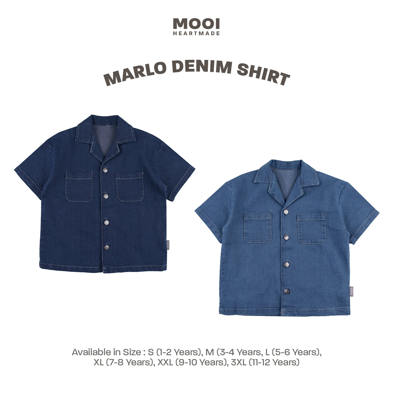 Mooi Kemeja Jeans Anak Laki-Laki Marlo Denim Shirt