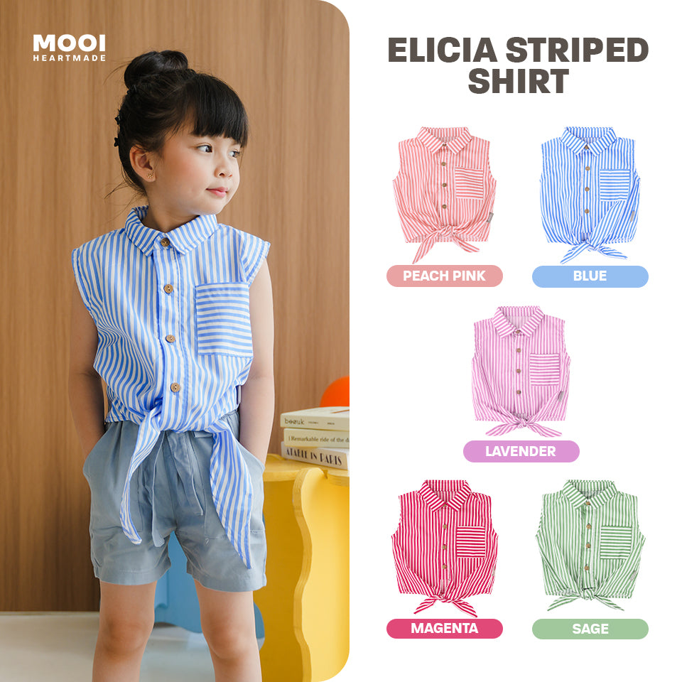 Mooi Kemeja Anak Perempuan Elicia Striped Shirt