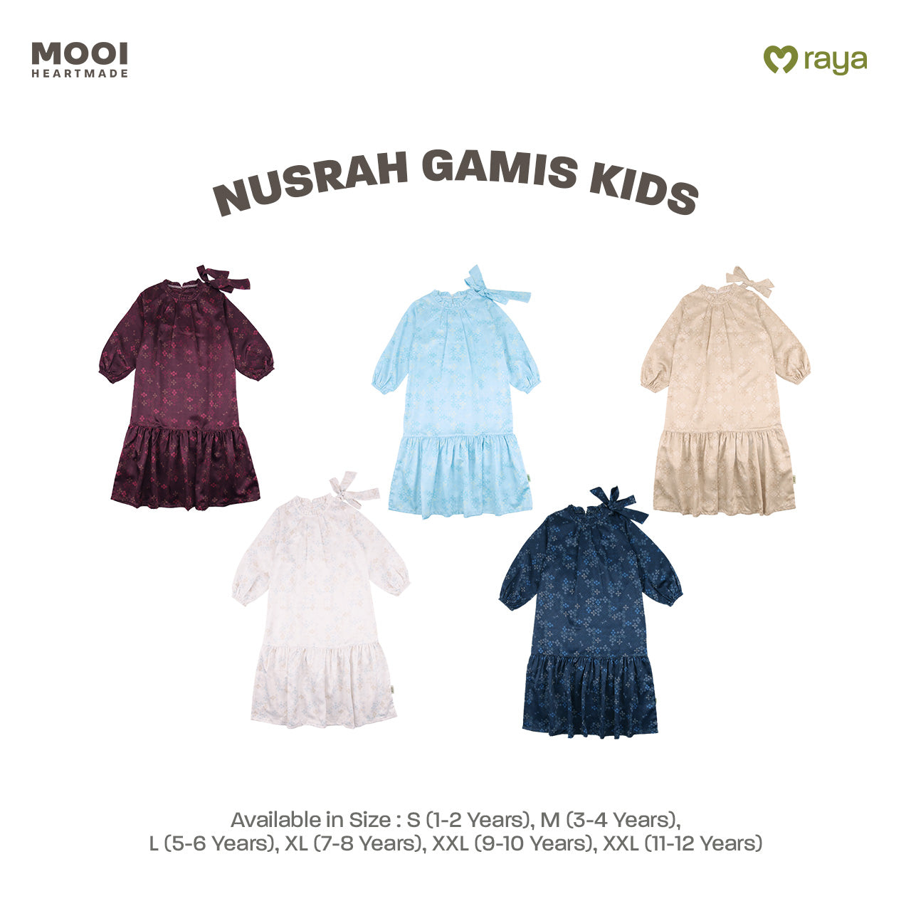 Mooi Dress Anak Gamis Anak Perempuan Raya Collection Nusrah Gamis Nawasena Series