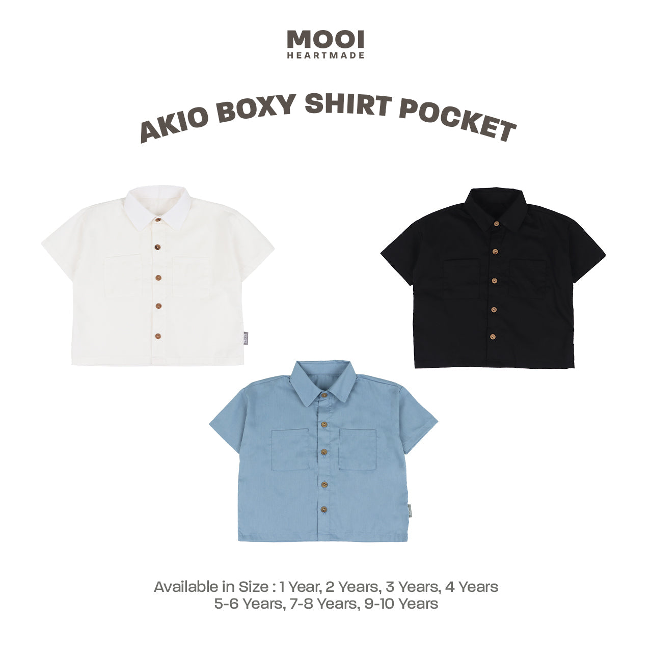 Mooi Kemeja Anak Laki-laki Akio Boxy Shirt Pocket