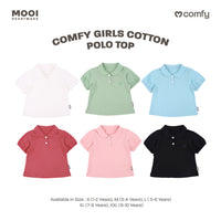 Mooi Atasan Anak Perempuan Comfy Girls Cotton Polo Top