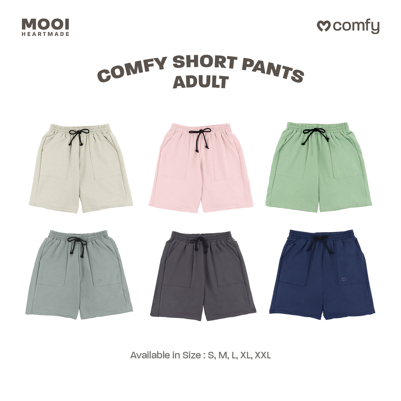 Mooi Celana Pendek Unisex Pria Wanita Dewasa Shortpants Cowok Cewek Comfy Short Pants Adult