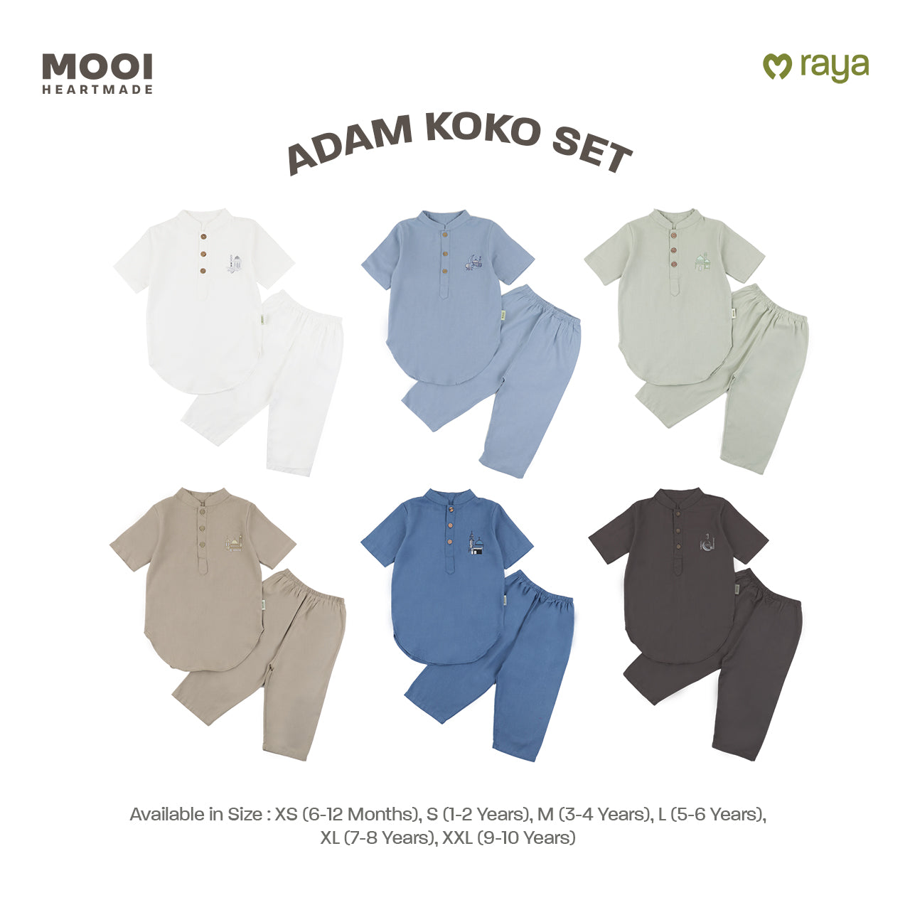 Mooi Adam Koko Set Setelan Koko Anak Raya Collection V2