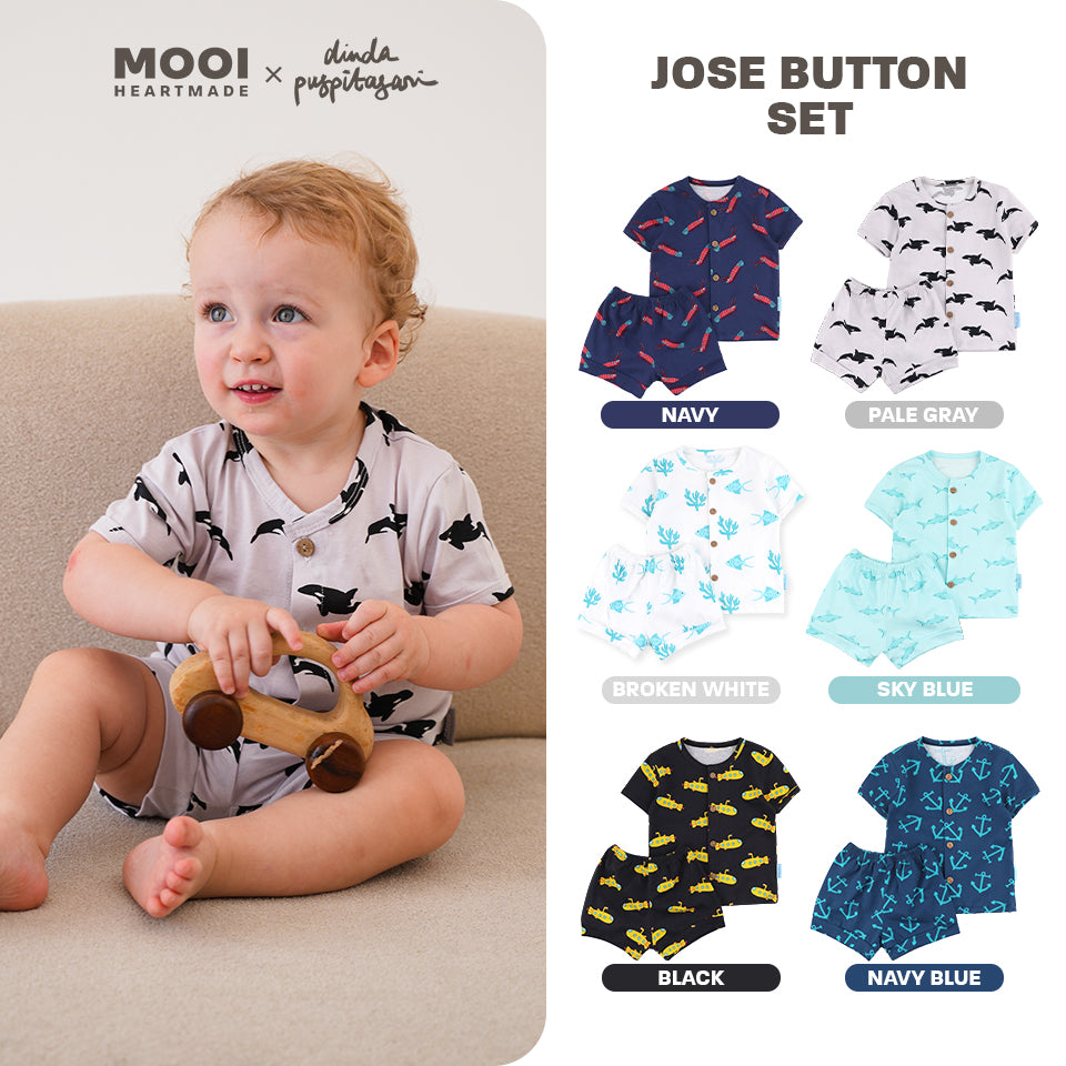 Mooi X Dinda Puspitasari Setelan Bayi Jose Button Set