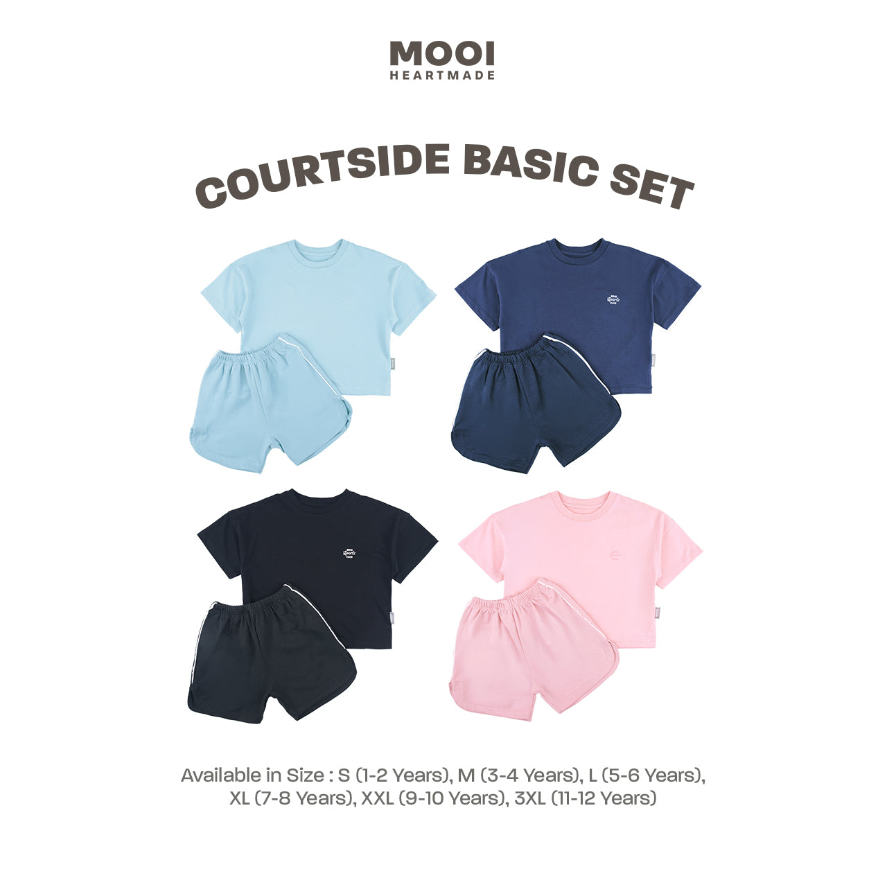 Mooi Setelan Anak Kaos Anak Courtside Basic Set