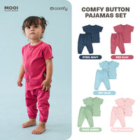 Mooi Setelan Piyama Bayi Comfy Baby Button Pajamas Set