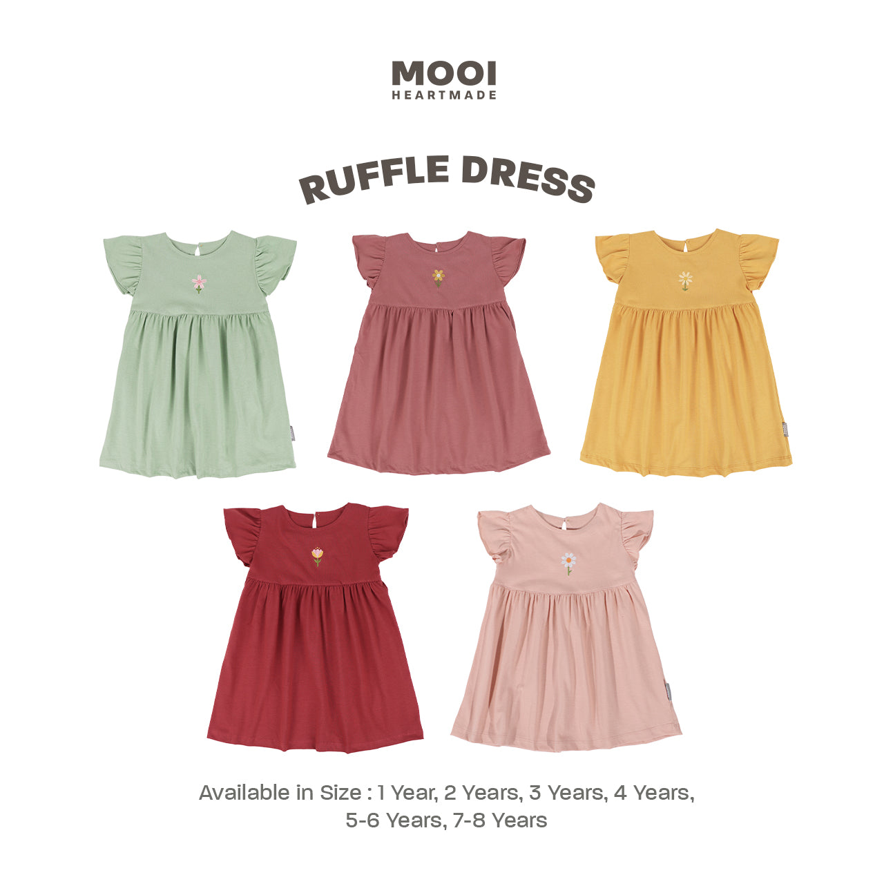 Mooi Dress Anak Perempuan Ruffle Dress