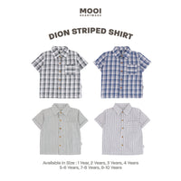Mooi Kemeja Anak Laki-laki Kemeja Katun Motif Dion Striped Shirt