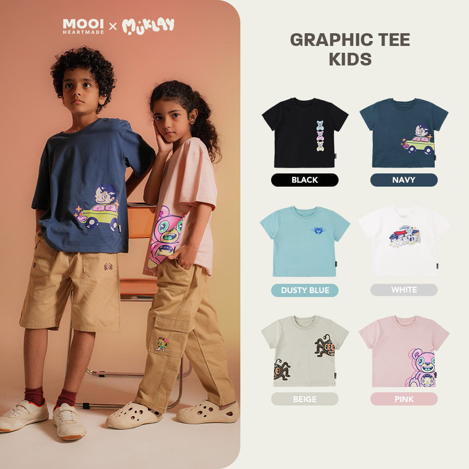 Mooi X Muklay Kaos Anak Unisex Graphic Tee Kids