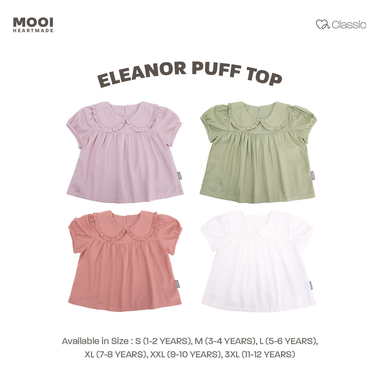 Mooi Atasan Anak Perempuan Eleanor Puff Top