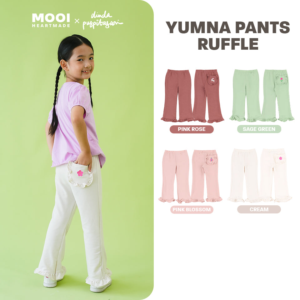 Mooi X Dinda Puspitasari Celana Panjang Anak Perempuan Yumna Pants Ruffle