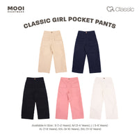Mooi Celana Panjang Anak Perempuan Classic Girl Pocket Pants