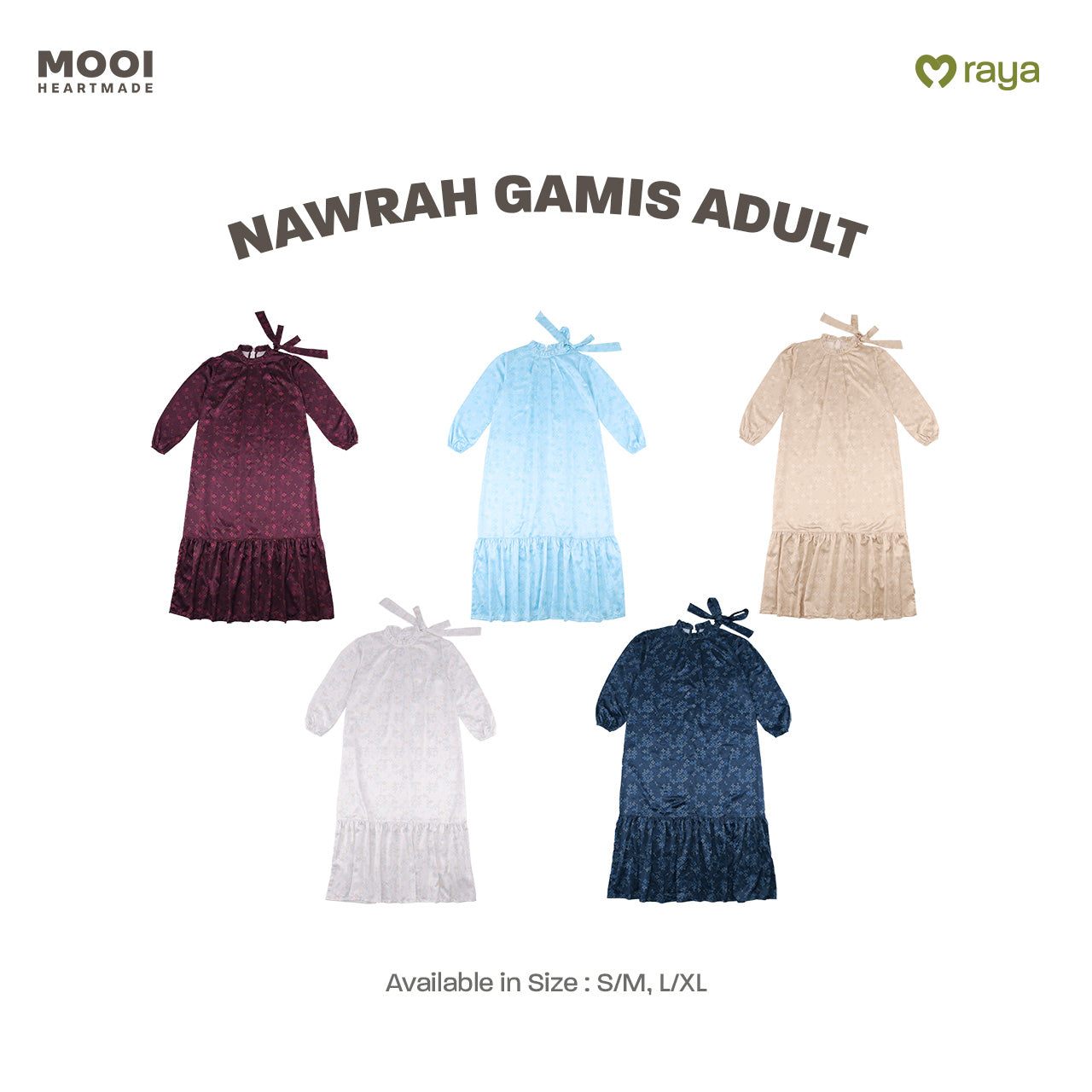 Mooi Dress Dewasa Raya Collection Nawrah Gamis Adult Nawasena Series