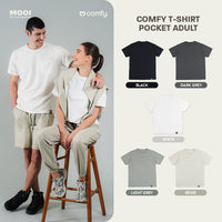 Mooi Kaos Dewasa Unisex Laki Laki Perempuan Kantong Comfy T-Shirt Pocket Adult Cowok Cewek