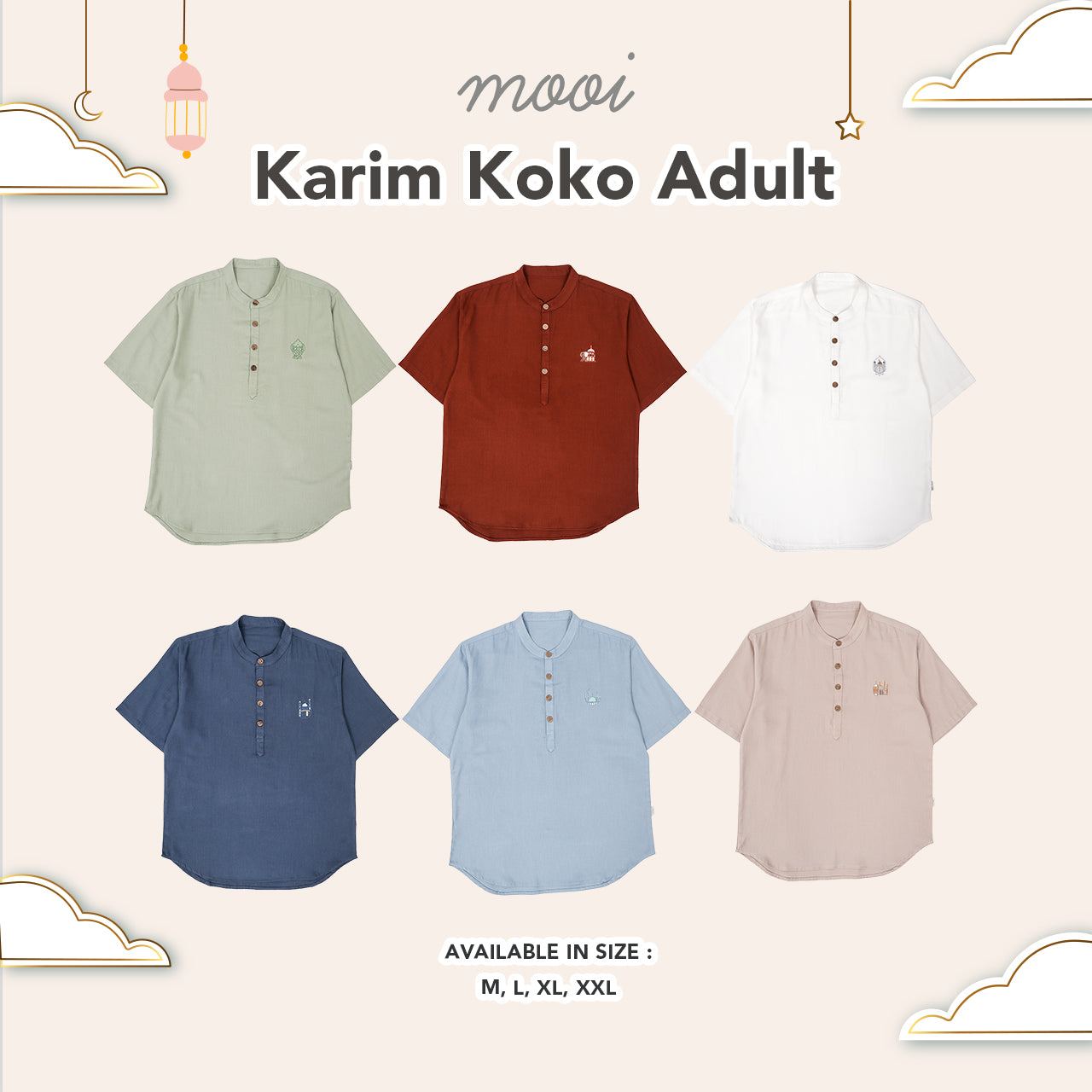 Mooi Atasan Pria Kemeja Pria Raya Collection Karim Koko V1