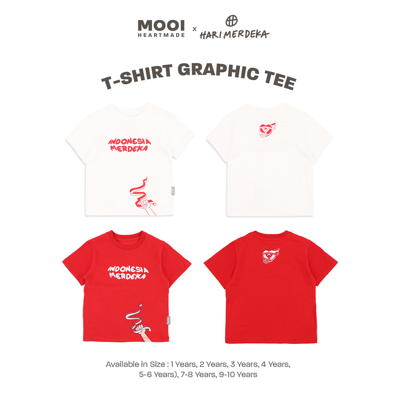 Mooi x Hari Merdeka 17 Agustus Kaos Kemerdekaan Anak T-shirt Graphic Tee