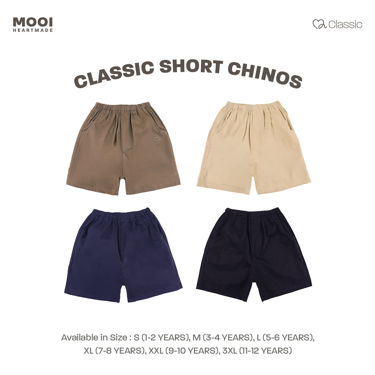 Mooi Celana Pendek Anak Laki-Laki Classic Short Chinos