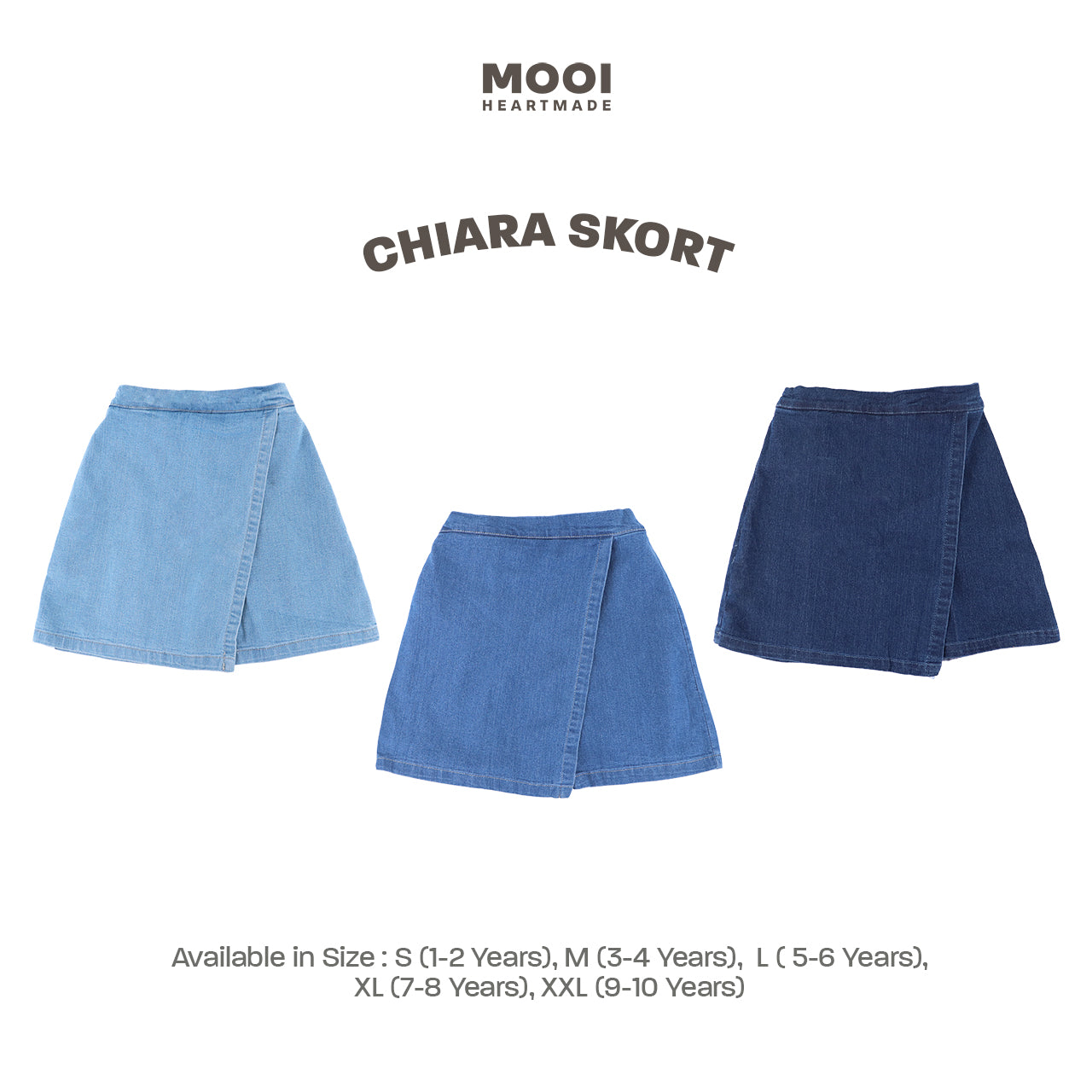 Mooi Rok Celana Skort Jeans Anak Chiara Denim Skort