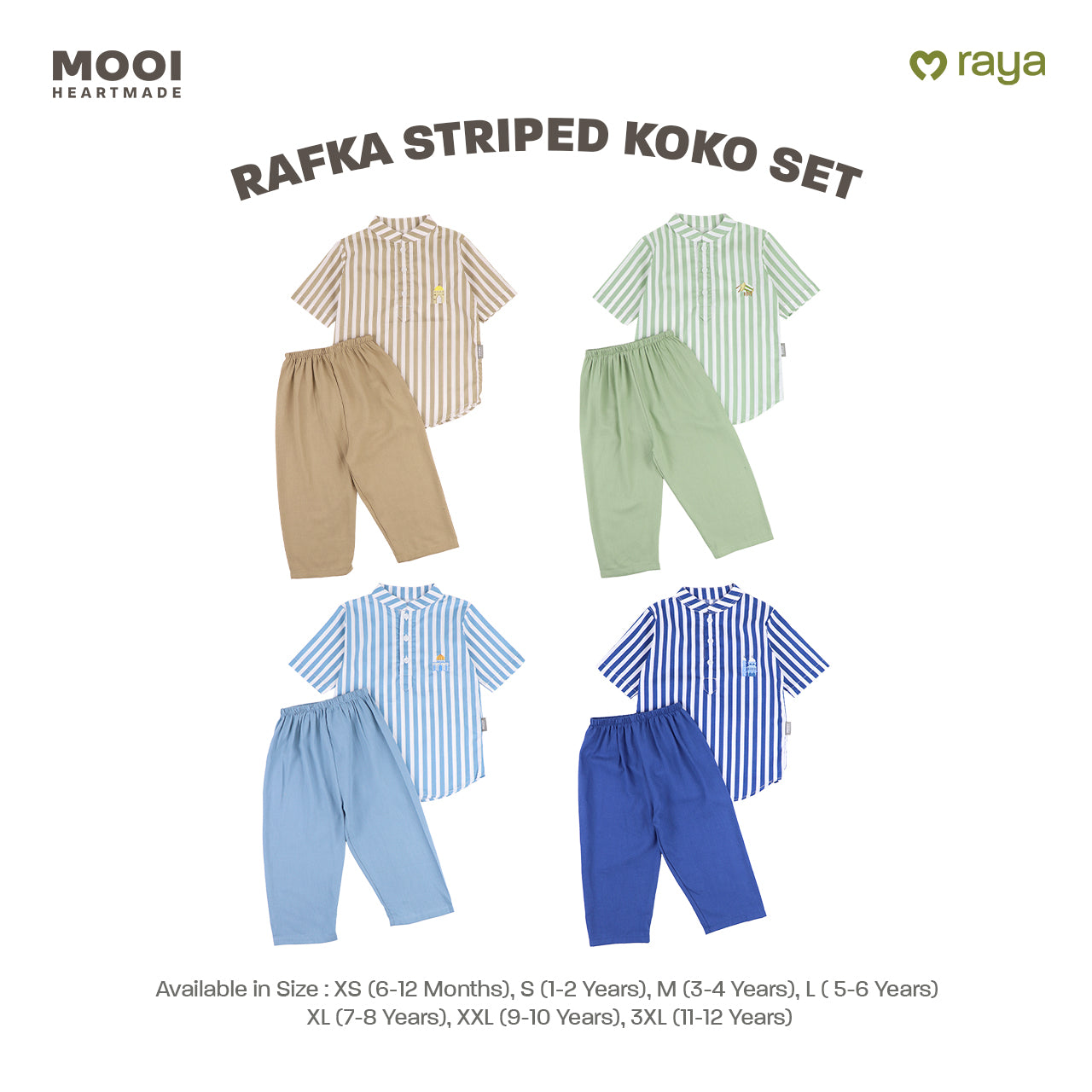 Mooi Rafka Striped Koko Set Setelan Koko Anak