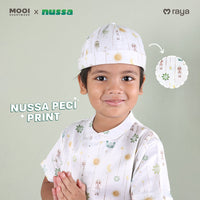 Mooi x Nussa Peci Print Peci Anak Laki - Laki Raya Collection