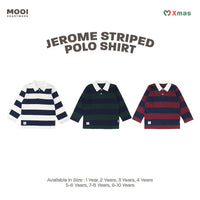 Mooi Kemeja Anak Laki-laki Christmas Collection Jerome Striped Polo Shirt
