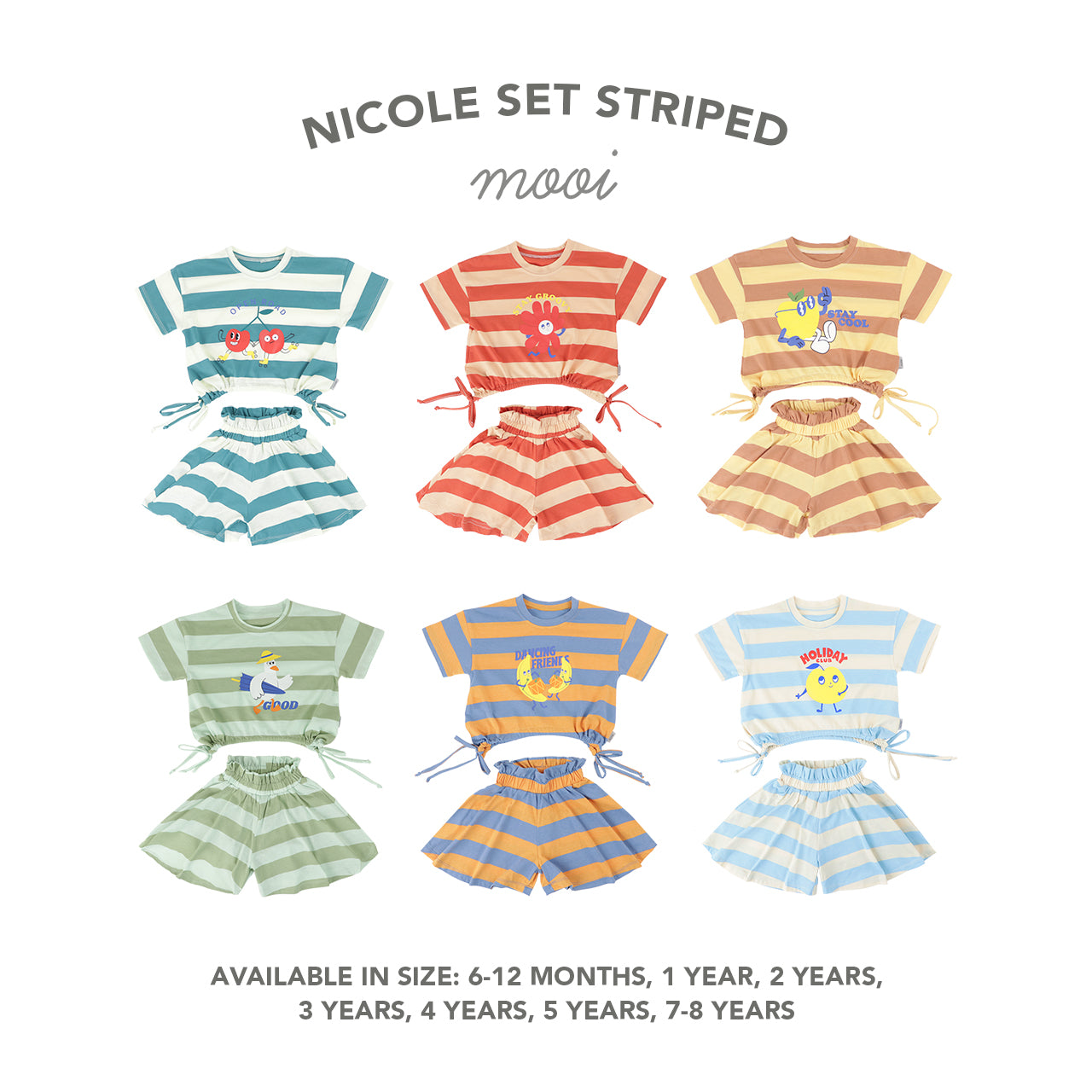 Mooi Setelan Anak Perempuan Nicole Striped Set